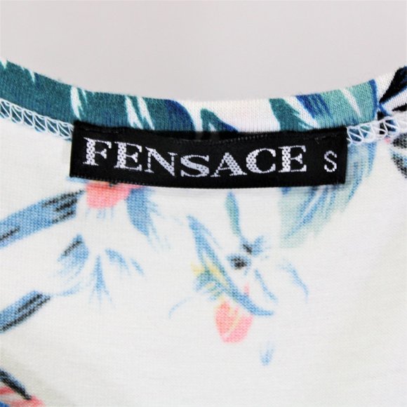 Fensace | White w/ Tropical Pattern Summer Dress - Picture 4 of 5